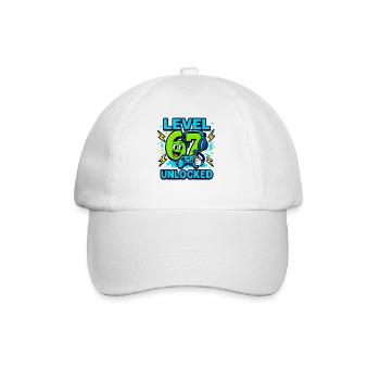 Level 67 Unlocked Six Seven Italian Brainrot Gamer - Baseball Cap - white/white - Front