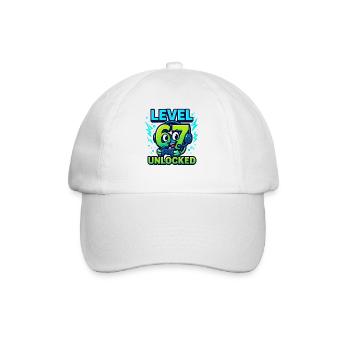 Level 67 Unlocked Six Seven Italian Brainrot Gamer - Baseball Cap - white/white - Front