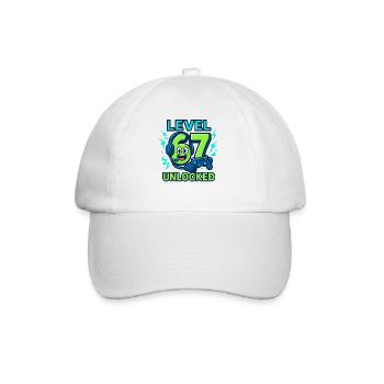 Level 67 Unlocked Six Seven Italian Brainrot Gamer - Baseball Cap - white/white - Front