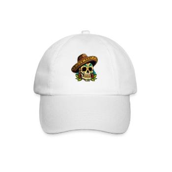 Sombrero de crâne de sucre Art floral - Casquette classique - blanc/blanc - Devant