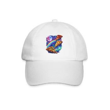 Kosmische Regenbogenpizza All - Baseballkappe - Weiß/Weiß - Vorne
