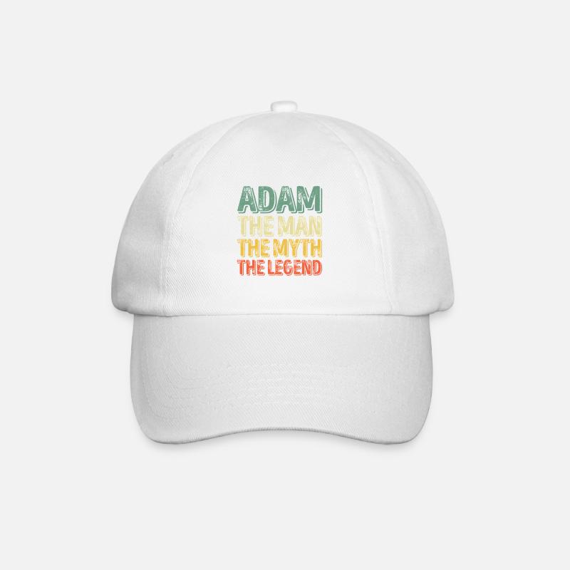 Adam: Der Mann, der Mythos, die Legende - Baseballkappe - Weiß/Weiß