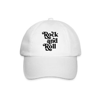 Vintage Rock and Roll Typography Design - Baseball Cap - white/white - Front