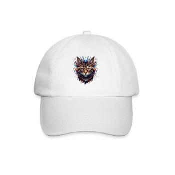 Feux d’artifice colorés à tête de chat - Casquette classique - blanc/blanc - Devant