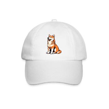 Shiba Pop Art Dog - Baseball Cap - white/white - Front