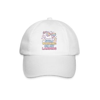 Still Working On My Landing Unicorn - Baseball Cap - white/white - Front