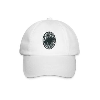 Capybara | Flower Forest Folk Art - Baseball Cap - white/white - Front