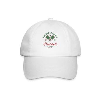Pickleball Kitchen Is Closed Play Hard Player - Baseball Cap - white/white - Front