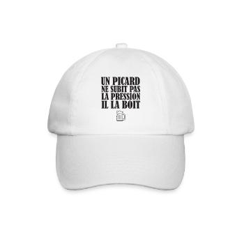 Un Picard Ne Subit Pas La Pression Il La Boit T... - Casquette classique - blanc/blanc - Devant
