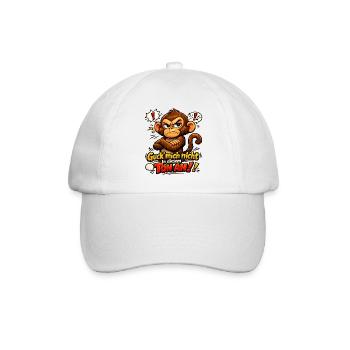 Guck mich nicht in diesem Ton an Äffchen - Baseballkappe - Weiß/Weiß - Vorne