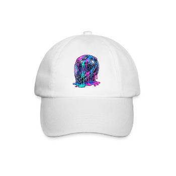 Abstract helmet with color flow - Baseball Cap - white/white - Front