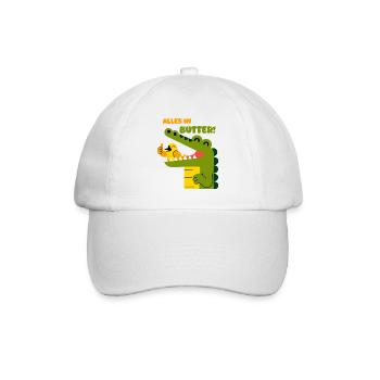 Alles in Butter: Alligator und Spatz - Baseballkappe - Weiß/Weiß - Vorne