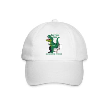 Dino auf Toilette im Freien - Baseballkappe - Weiß/Weiß - Vorne