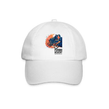 Pordoi Descent MTB Fast Action Modern Vector Art - Baseball Cap - white/white - Front