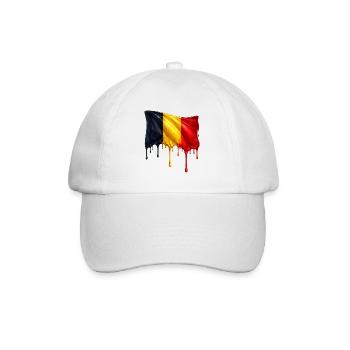 Belgian flag in bright colours - Baseball Cap - white/white - Front