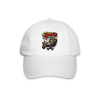 Lustiger Waschbär Spruch Nen Scheiss muss ich - Baseballkappe - Weiß/Weiß - Vorne