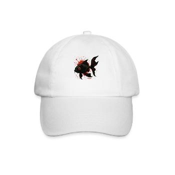 Koi Splatter: Black Fish - Baseball Cap - white/white - Front