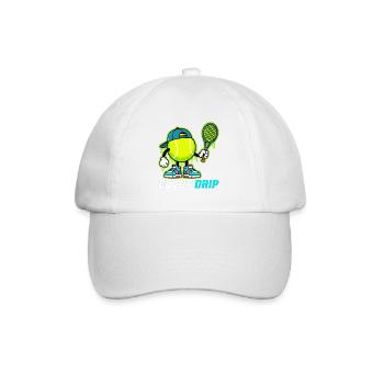 Court Tennis Cartoon - Baseballkappe - Weiß/Weiß - Vorne
