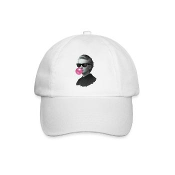 Marie Curie with bubblegum and sunglasses - Baseball Cap - white/white - Front