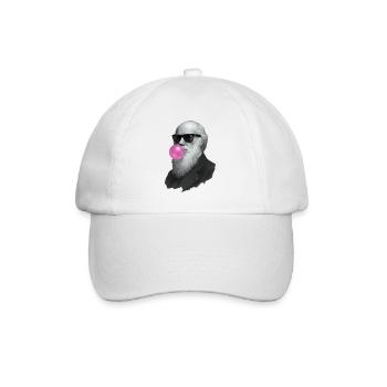 Charles Darwin avec du chewing-gum et des lunettes de soleil - Casquette classique - blanc/blanc - Devant