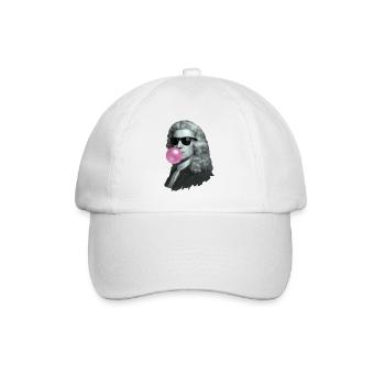 Isaac Newton mit Kaugummi und Sonnenbrille - Baseballkappe - Weiß/Weiß - Vorne