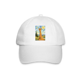 Starry Night Style Giraffe - Baseball Cap - white/white - Front