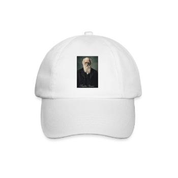 Charles Darwin Porträt - Baseballkappe - Weiß/Weiß - Vorne