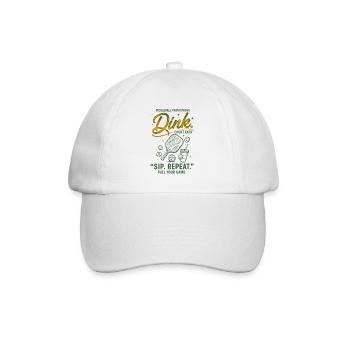 Pickleball-lustiger Spieler Dink Sip Repeat Love - Baseballkappe - Weiß/Weiß - Vorne