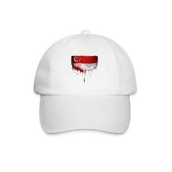 Singapur Flaggen Tropfkunst - Baseballkappe - Weiß/Weiß - Vorne