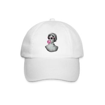 Jane Austen with bubblegum and sunglasses - Baseball Cap - white/white - Front