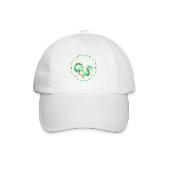 Cosmic Skeleton Riding Dragon Wave - Baseball Cap - white/white - Front