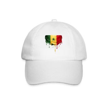 Senegal Flag Drop Art - Baseball Cap - white/white - Front