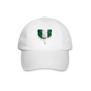 Nigerian flag in colorful paint application - Baseball Cap - white/white - Front
