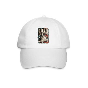 Mieux avec les serpents de mer | Mythe de l’océan - Casquette classique - blanc/blanc - Devant