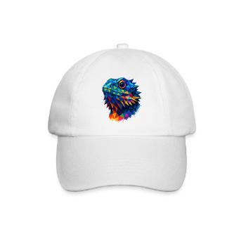 Dragon Barbu Géométrique Style Low Poly Bleu - Casquette classique - blanc/blanc - Devant