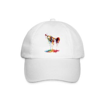 Trompette avec de la peinture qui goutte - Casquette classique - blanc/blanc - Devant