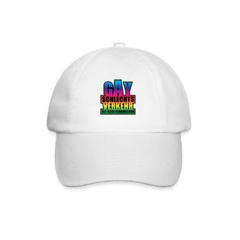 Gay Schlechtsverkehr / Lustiges Wortspiel - Baseballkappe - Weiß/Weiß - Vorne