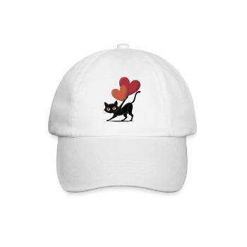 Chemise Chat Amour Cœur Noir Mignons Chats - Casquette classique - blanc/blanc - Devant