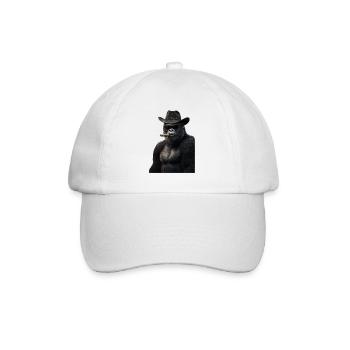 Gorille avec chapeau, lunettes de soleil et cigare - Casquette classique - blanc/blanc - Devant