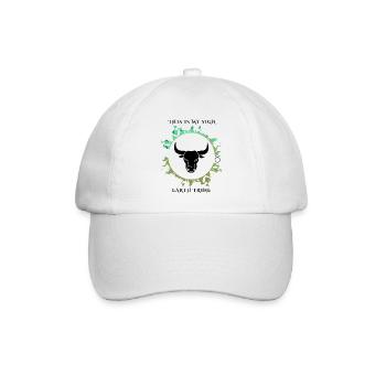 Mein Sternzeichen ist Stier - Baseballkappe - Weiß/Weiß - Vorne