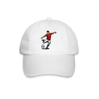 Joueur de football en pleine action - Casquette classique - blanc/blanc - Devant