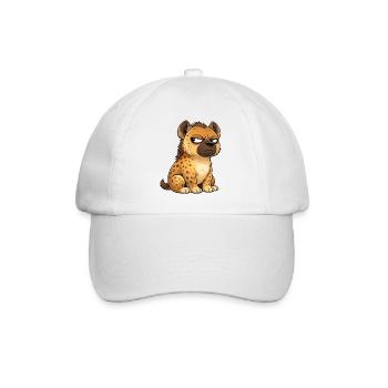 Cute skeptical hyena cartoon funny whimsical - Baseball Cap - white/white - Front
