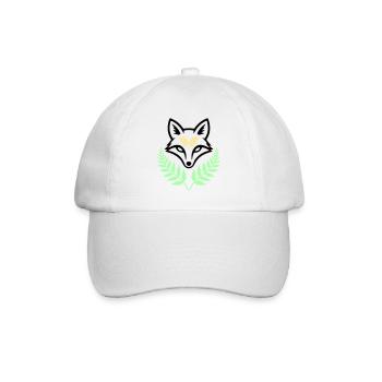 Fox Fern Pastel Woodland Logo - Baseball Cap - white/white - Front