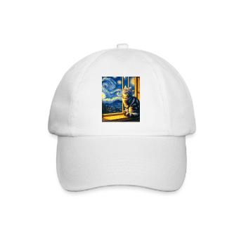 Amerikanische Kurzhaarkatze Starry Night - Baseballkappe - Weiß/Weiß - Vorne