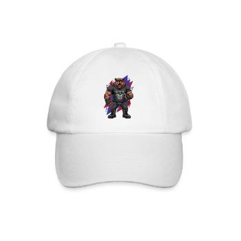 Heavy Metal Rocker Brown Bear Guitar Rock Music - Baseball Cap - white/white - Front