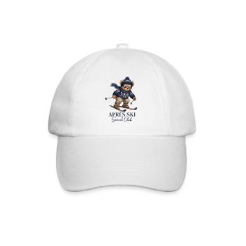 Apres Ski Social Club Bär Skifahren Wintersport - Baseballkappe - Weiß/Weiß - Vorne