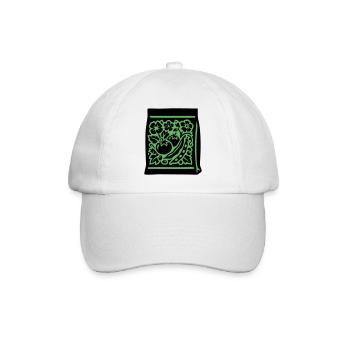 Saatgut Tüte Tomaten Gemüse - Baseballkappe - Weiß/Weiß - Vorne