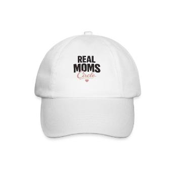 Real Moms Circle Typography for Strong Moms - Baseball Cap - white/white - Front