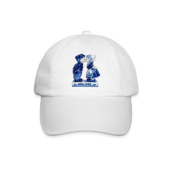 Delft Blue Kissing Couple - Baseball Cap - white/white - Front