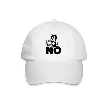 Schwarze Katze Shirt - Sarkastisches No Design - Baseballkappe - Weiß/Weiß - Vorne